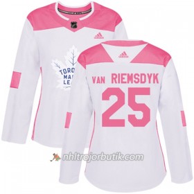 Dame Ishockey Toronto Maple Leafs Tröja James Van Riemsdyk 25 Adidas 2017-2018 Vit Rosa Fashion Authentic